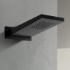 Set doccia incasso nero opaco Kubo soffione a sbalzo inox 22x50 cm 