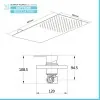 Set doccia incasso nero opaco Kubo soffione a sbalzo slim 25x52 cm 