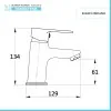 Set miscelatori lavabo bidet e vasca con doccetta e flessibile Prima