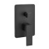Set doccia incasso Kubo nero opaco soffione a muro 25x52 con cascata