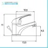 Miscelatore per lavabo con piletta automatica in ottone cromato Kant