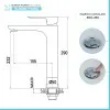 Miscelatore lavabo alto Flat in ottone cromo con piletta click clack 