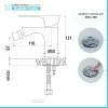 Miscelatore bidet Flat in ottone cromato con piletta click clack 