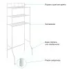 Scaffale per lavatrice bianco con 3 ripiani in acciaio in kit di montaggio