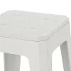 Sgabello bianco multiuso in plastica rigida con gommini antiscivolo