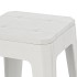 Sgabello bianco multiuso in plastica rigida con gommini antiscivolo