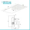 Set doccia incasso Kubo con soffione a muro 25x52 slim con cascata