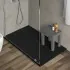 Piatto doccia 80x120 in resina nero effetto pietra riducibile Agorà