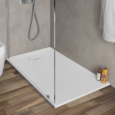 Piatto doccia 70x120 in resina bianco effetto pietra riducibile Agorà