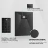 Piatto doccia 80x170 in resina nero effetto pietra riducibile Agorà