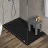 Piatto doccia 80x140 in resina nero effetto pietra riducibile Agorà