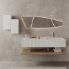 Lavabo bagno sospeso 60 cm design bianco opaco in resina Tevere