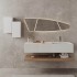 Lavabo bagno sospeso 60 cm design bianco opaco in resina Tevere