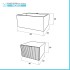 Mobile sospeso 100 cm cannettato rovere naturale lavabo in resina Tevere