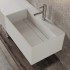 Mobile sospeso 100 cm cannettato rovere naturale lavabo in resina Tevere