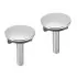 Coppia tappi copriforo 47 mm in acciaio cromato per lavabo e bidet