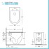 Sanitari filomuro Rimless scarico a vortice e copriwc soft-close Tao