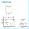 Wc filomuro Rimless con scarico a vortice e copriwc soft-close Tao