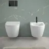 Wc sospeso Rimless con scarico a vortice e copriwc soft-close Tao