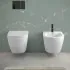 Wc sospeso Rimless con scarico a vortice e copriwc soft-close Tao