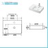 Lavabo sospeso 60x43 in ceramica lucida con ripiano a sinistra