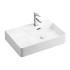 Lavabo sospeso 60x43 in ceramica lucida con ripiano a sinistra