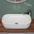 Lavabo da appoggio 60x40 rettangolare in ceramica bianco lucido