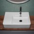 Lavamani da appoggio 60x43 con vasca a destra in ceramica lucida
