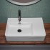 Lavamani da appoggio 60x43 con vasca a sinistra in ceramica lucida