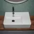 Lavamani da appoggio 60x43 con vasca a sinistra in ceramica lucida