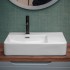Lavello bagno da appoggio 60x43 con vasca a sinistra in ceramica lucida