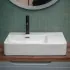 Lavello bagno da appoggio 60x43 con vasca a sinistra in ceramica lucida