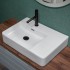 Lavandino da appoggio 60x43 con vasca a sinistra in ceramica lucida