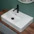 Lavandino da appoggio 60x43 con vasca a sinistra in ceramica lucida