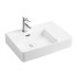 Lavabo da appoggio 60x43 con foro per miscelatore e vasca a sinistra