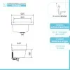 Pilozzo sospeso 50x35 in resina bianco pietra con ripiano dappoggio