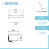 Pilozzo sospeso 50x35 in resina grigio pietra con ripiano dappoggio