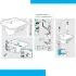 Pilozzo sospeso 46x36 in resina bianco pietra con fissaggi e scarico