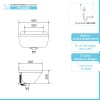 Pilozzo sospeso 46x36 in resina grigio pietra con fissaggi e scarico