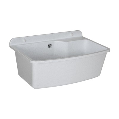 Pilozzo sospeso 61x44 in resina bianco pietra con ripiano dappoggio