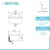 Pilozzo sospeso 61x44 in resina bianco pietra con ripiano dappoggio