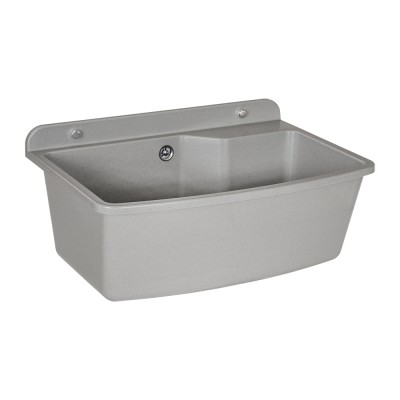 Pilozzo sospeso 61x44 in resina grigio pietra con ripiano dappoggio