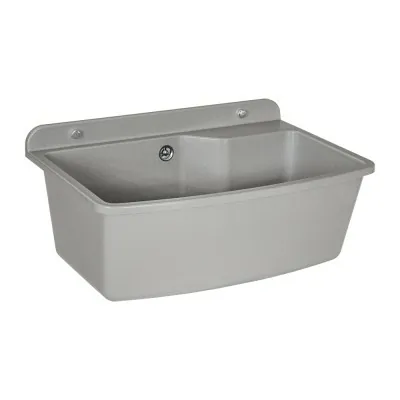 Pilozzo sospeso 61x44 in resina grigio pietra con ripiano dappoggio