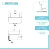 Pilozzo sospeso 61x44 in resina grigio pietra con ripiano dappoggio