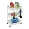 Carrello multiuso in metallo bianco con portata 5 kg per ripiano 