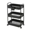 Carrello multiuso in metallo nero con portata 5 kg per ripiano 
