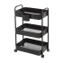Carrello multiuso in metallo nero con portata 5 kg per ripiano 