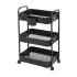 Carrello multiuso in metallo nero con portata 5 kg per ripiano 