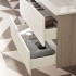 Mobile bagno sospeso 80 cm bianco cannettato e olmo con specchio Porto