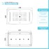 Soffione doccia ad incasso rettangolare 42x72 con 4 getti e luci LED